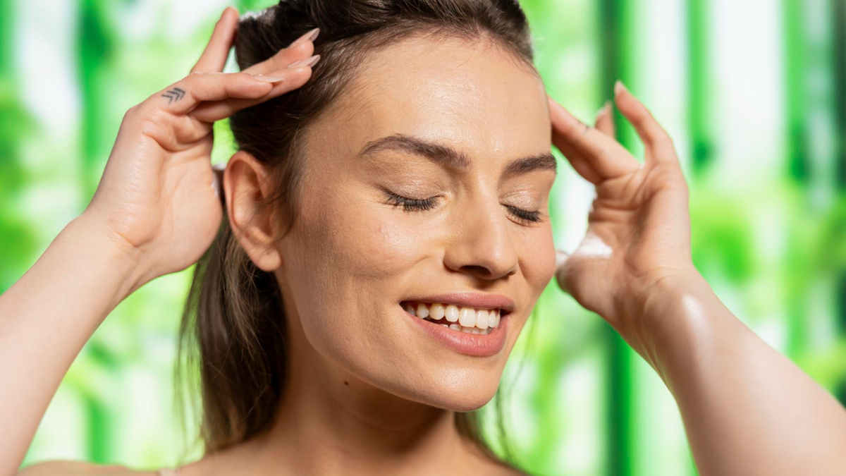 scalp care routine with serum application for healthy hair growth