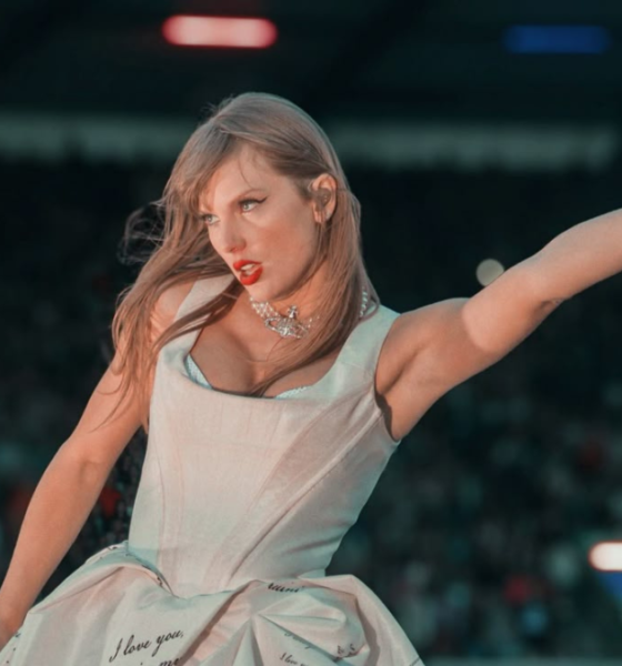 Taylor Swift performing live on stage