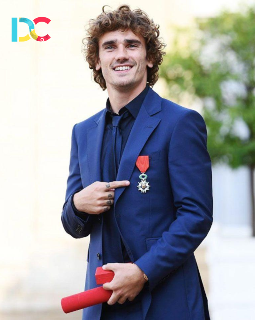 Antoine Griezmann wearing trendy casual streetwear fashion
