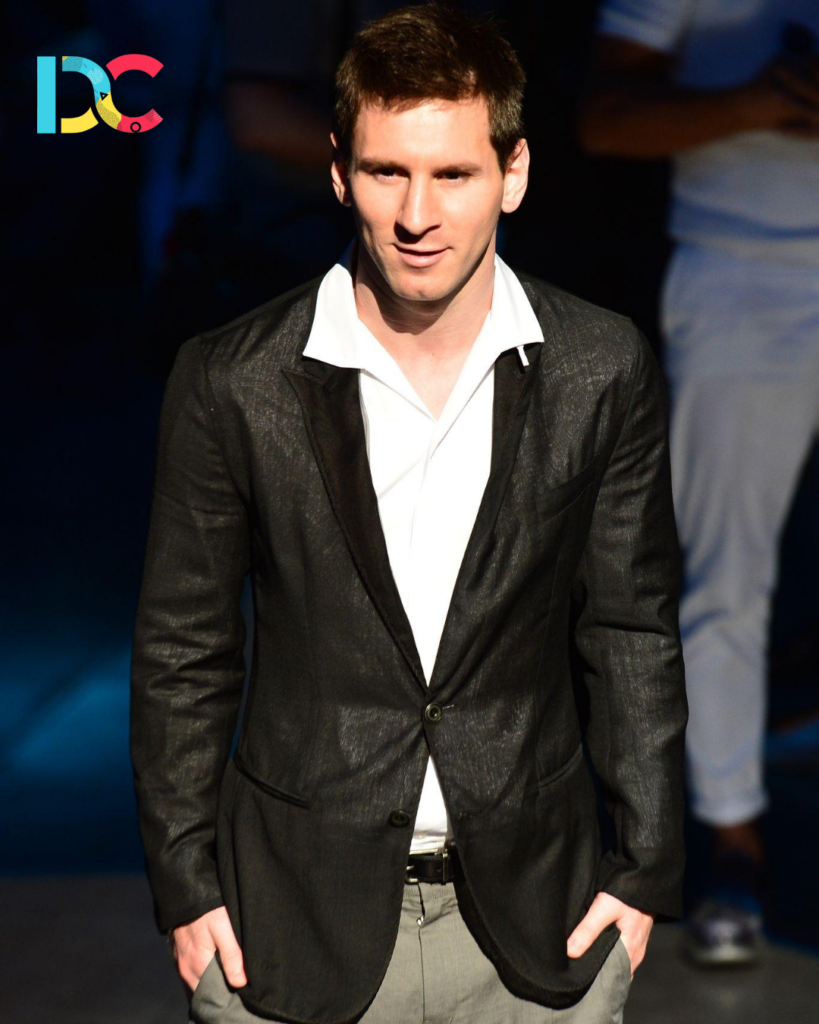 Lionel Messi wearing a stylish formal suit