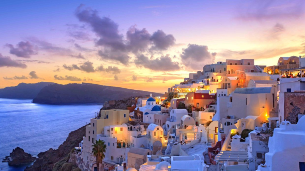 Cancer relaxing in Santorini