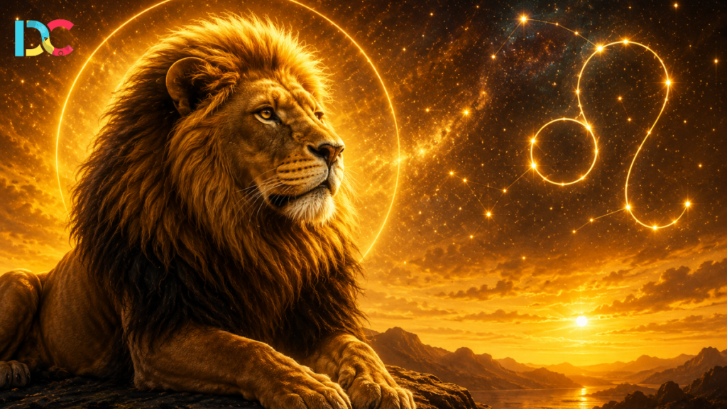 Glamorous Leo zodiac personality concept