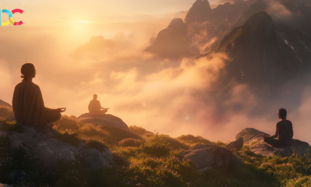 Digital spirituality trend with virtual meditation and wellness technology