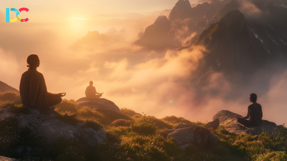 Digital spirituality trend with virtual meditation and wellness technology