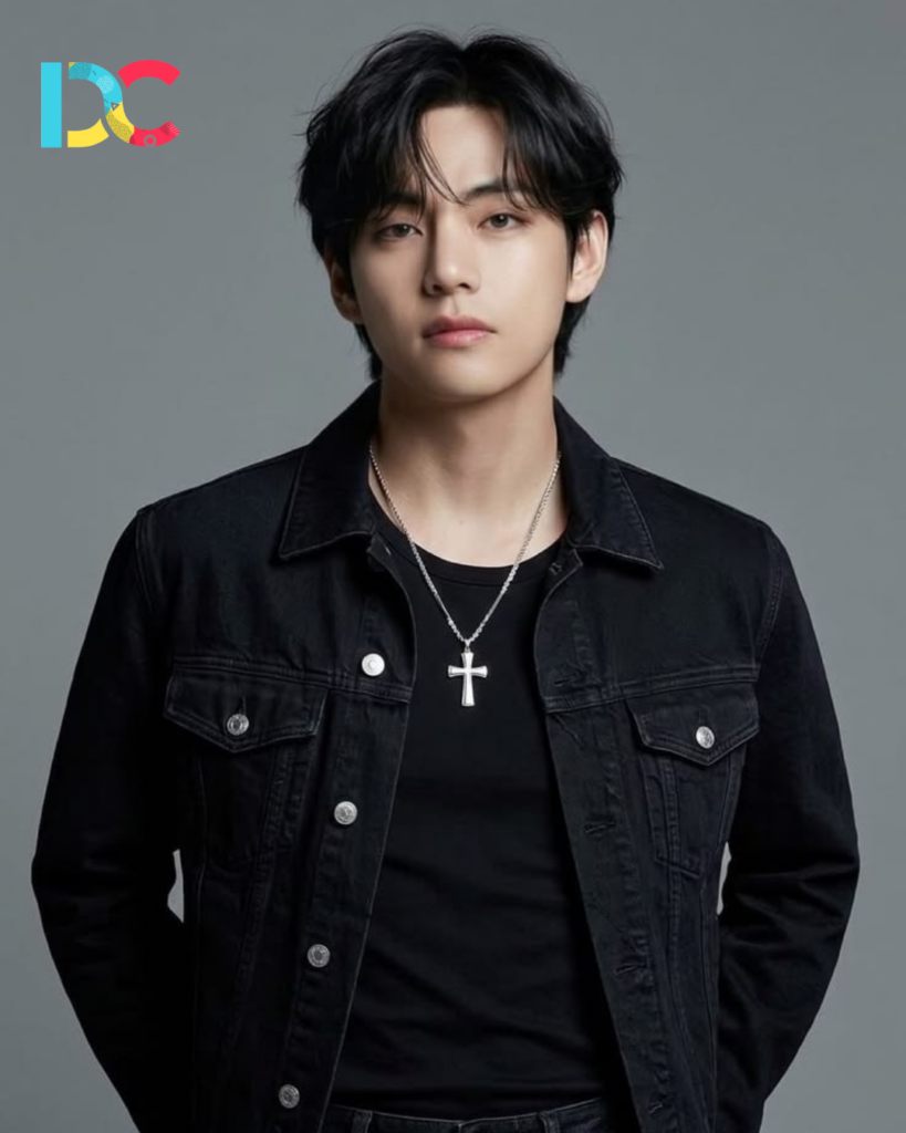 BTS V showcasing premium streetwear style.