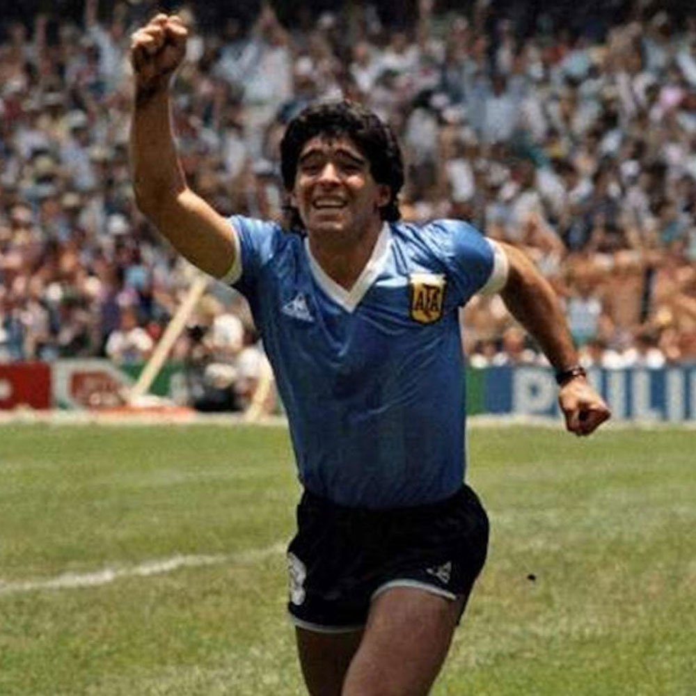 Argentina 1986 blue World Cup jersey worn by Diego Maradona