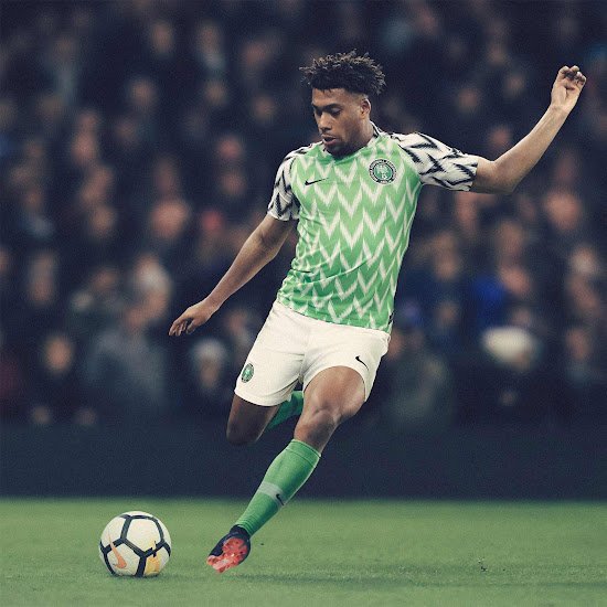Nigeria 2018 green zigzag World Cup jersey